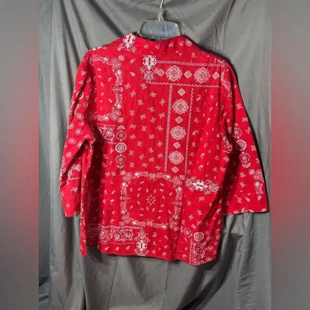 Alia Red Bandana-Style Button Shirt EPC